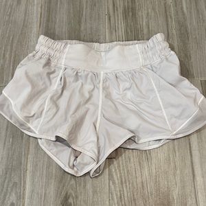 White lululemon hotty hot shorts